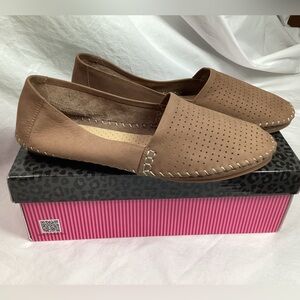 Adam Tucker Brown Women's Loafers 9.5M Espadrille Moccasin Leather Upper Shoes